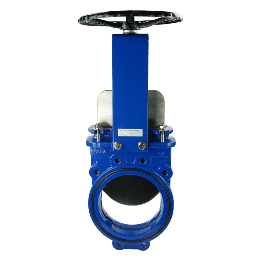 Задвижка шиберная ножевая двусторонняя чугун с редуктором Ду1000 Ру10 межфл, упл. NBR,, DN 1000