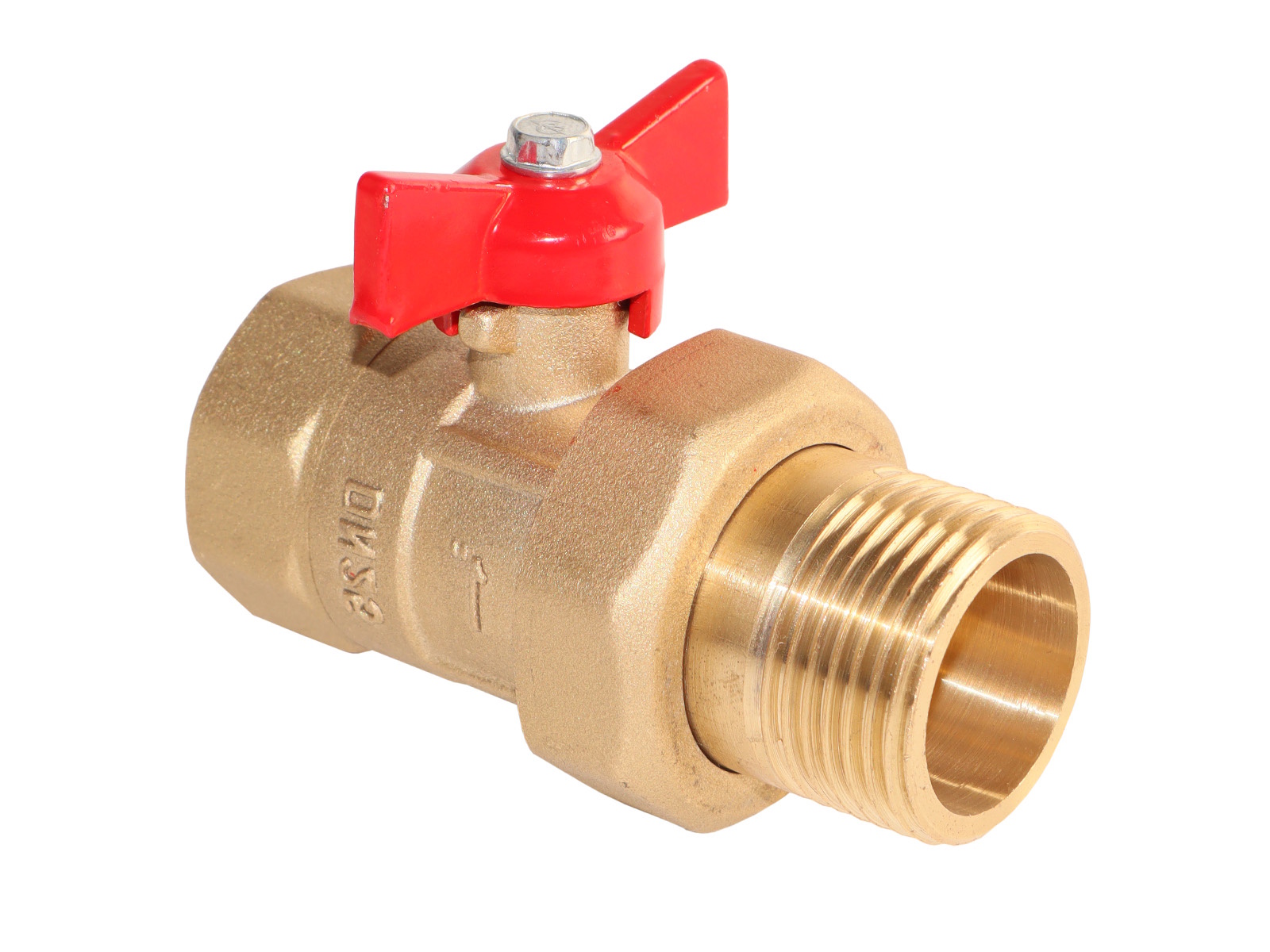 Кран шаровой латунь Практик 132 Ду25 Ру16 ВР/американка бабочка ГАЛЛОП 103264, DN 25, 1 дюйм