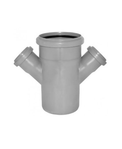 Крестовина PP-H 1-плоскостная серая Дн 110х50х50х45гр б/нап в/к VALFEX 27111550