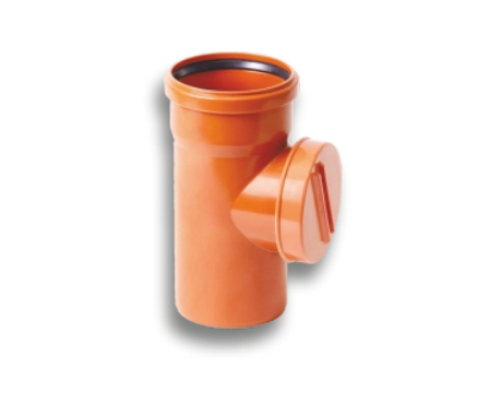 Ревизия НПВХ с раструбом коричневая Дн 110 б/нап в комплекте с крышкой Пештан 2481185