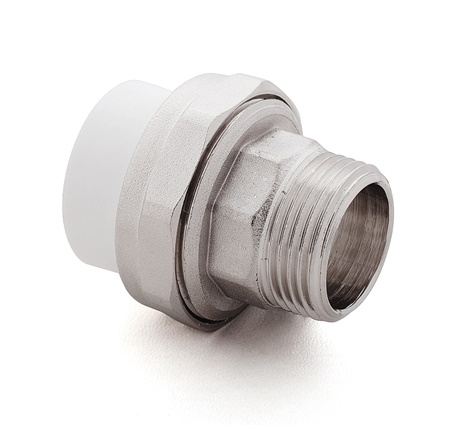 Муфта PP-R комбинированная разъемная белая НР Дн 20x3/4" RTP (РосТурПласт) 10641