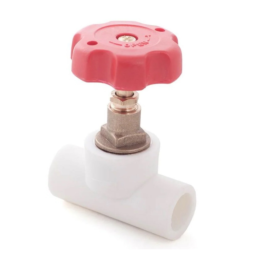 Клапан (вентиль) PP-R запорный белый внутренняя пайка Дн 32x90гр RTP (РосТурПласт) 10529