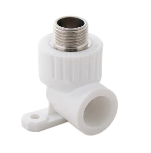 Угольник PP-R комбинированный белый НР Дн 25x3/4" с креплением RTP (РосТурПласт) 15108