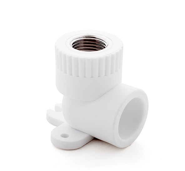 Угольник PP-R комбинированный белый ВР Дн 20x3/4" с креплением RTP (РосТурПласт) 15104