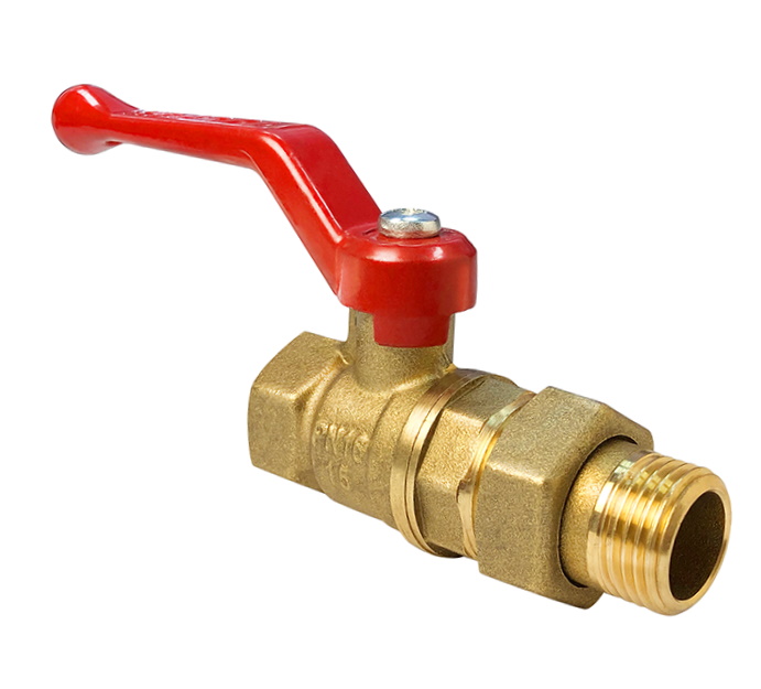 Кран шаровой латунь 11Б27фт1М Ду15 Ру40 ВР/Американка рычаг VALFEX VF.225.LR1.012.N/P59, DN 15, 1/2 дюйма
