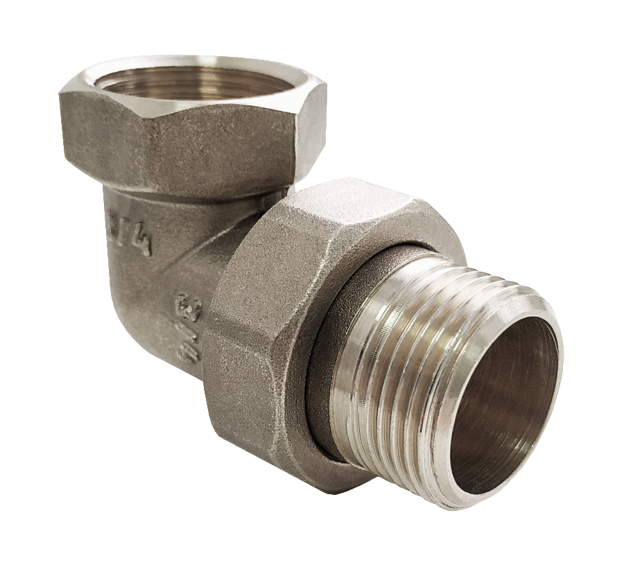 Соединитель латунь никель американка Ду 25 (1") угловой ВР/НР Valfex VF.098.N.100, DN 25, 1 дюйм