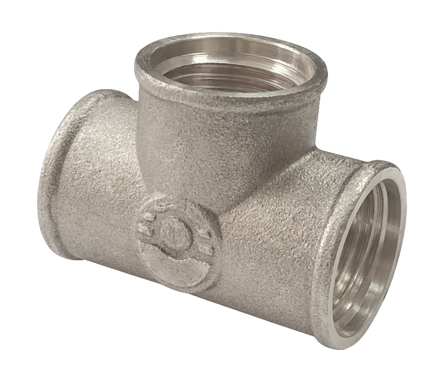 Тройник латунь никель Ду 20 (3/4") ВР/ВР/ВР Valfex VF.130.N.034, DN 20, 3/4 дюйма