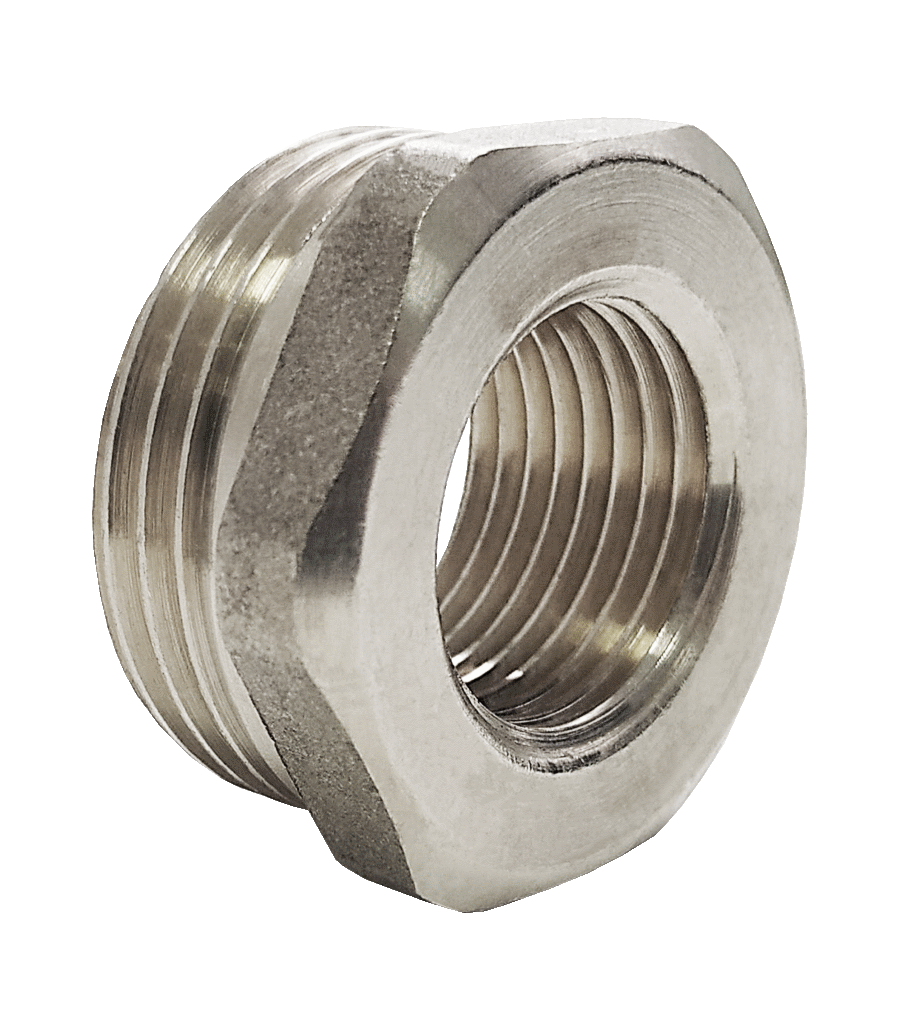 Футорка латунь никель Ду 15х8 (1/2"х1/4") НР/ВР Valfex VF.581.N.012.014, DN 15, 1/2 дюйма