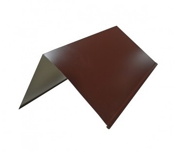 Конек плоский с подгибом 0,45x200x200x2000 RAL8017 шок-кор