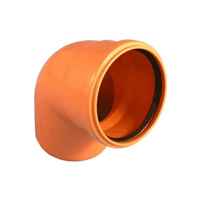 Отвод НПВХ с раструбом коричневый Дн 110х87гр б/нап в/к Хемкор 2491095