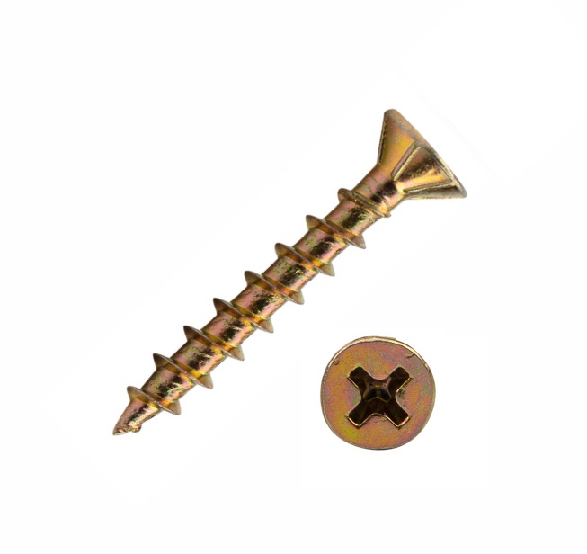 Саморез оконный 4.1х35 острый жёлтый цинк