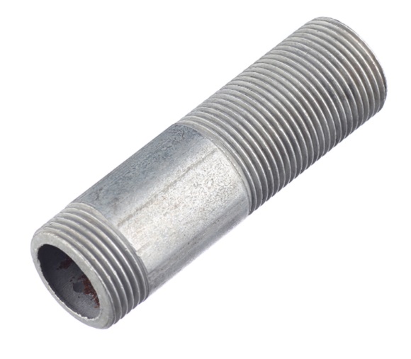 Сгон стальной укороч оцинк Ду32 L=120мм из труб по ГОСТ 3262-75, DN 32