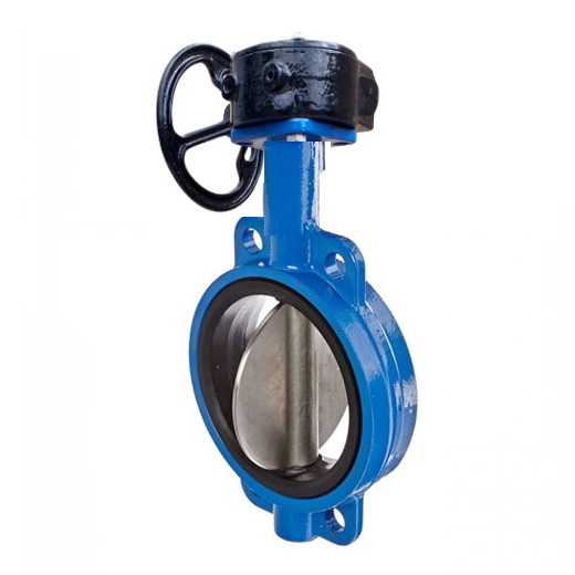 Затвор дисковый поворотный чугун Ду250 Ру16 межфл с редуктором диск чугун манжета EPDM, DN 250